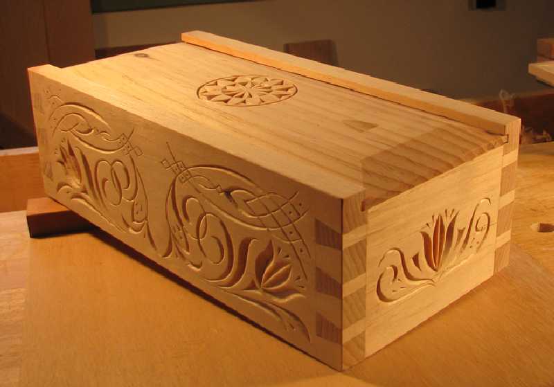 A beautifully carved box, artist unknown.